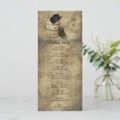 Western bruiloft-programma voor barrel en Boots Programmakaart (Staand voorkant)