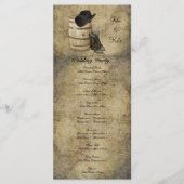 Western bruiloft-programma voor barrel en Boots Programmakaart (Voorkant)