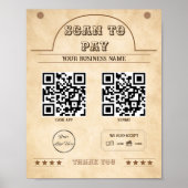 Western bruin 2 QR code zuidelijke scan te betalen Poster (Voorkant)
