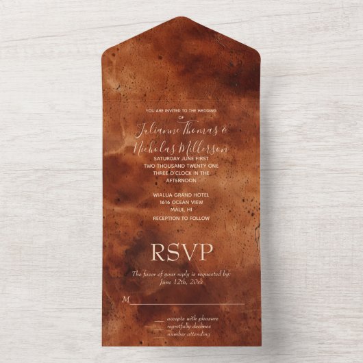 Western bruin all in one uitnodiging (Binnen)