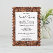 Western bruin bloemencrème cowgirl kaart (Staand voorkant)