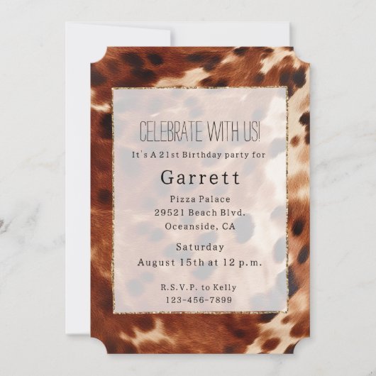 Western bruin crème cowboy Koeienhuid Kaart (Voorkant)