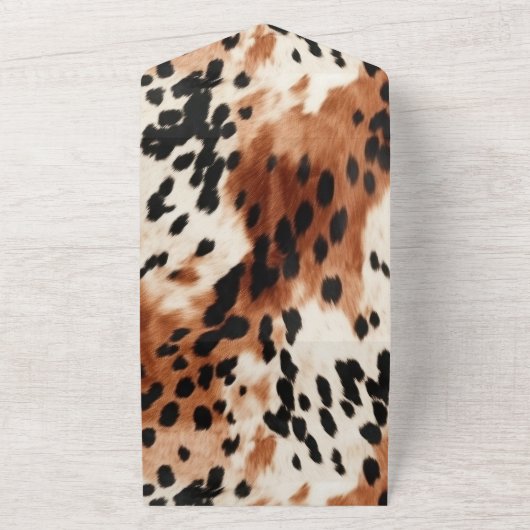 Western bruin crème dierlijk Koeienhuid All In One Uitnodiging (Buitenkant)