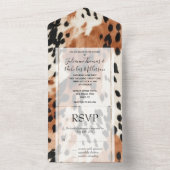 Western bruin crème dierlijk Koeienhuid All In One Uitnodiging (Binnen)