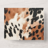 Western bruin crème dierlijk Koeienhuid All In One Uitnodiging (Achterkant)