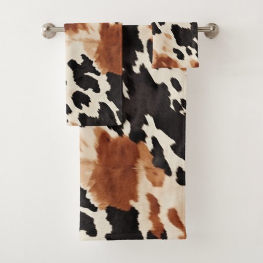 Western bruin crème dierlijk Koeienhuid Bad Handdoek (Insitu)