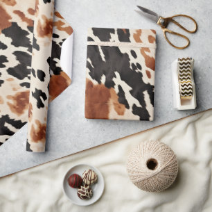 Western bruin crème dierlijk Koeienhuid Cadeaupapier