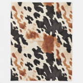 Western bruin crème dierlijk Koeienhuid Fleece Deken (Voorkant)