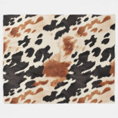 Western bruin crème dierlijk Koeienhuid Fleece Deken (Voorkant (Horizontaal))