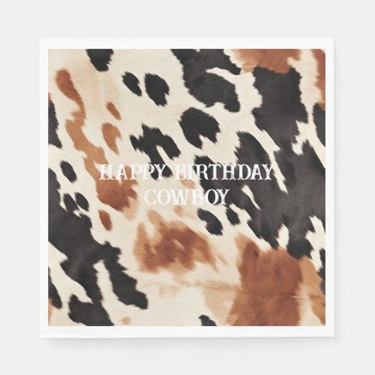 Western bruin crème dierlijk Koeienhuid Servet (Voorkant)