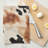 Western bruin crème dierlijk Koeienhuid Theedoek (Quarter Fold)