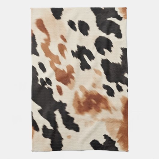 Western bruin crème dierlijk Koeienhuid Theedoek (Verticaal)