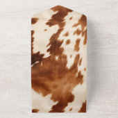 Western bruin crème Koeienhuid All In One Uitnodiging (Buitenkant)