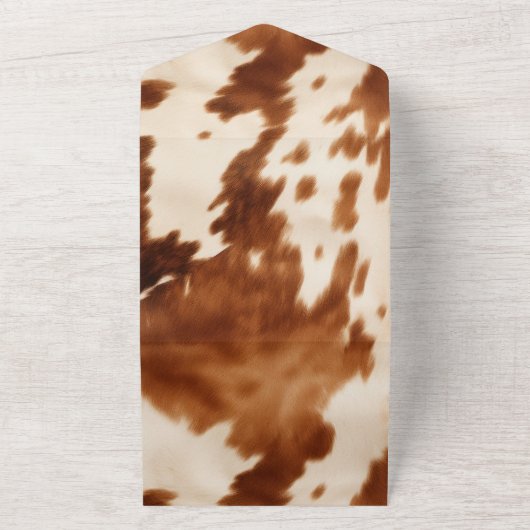 Western bruin crème Koeienhuid All In One Uitnodiging (Buitenkant)