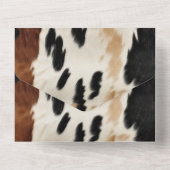 Western bruin crème Koeienhuid All In One Uitnodiging (Achterkant)