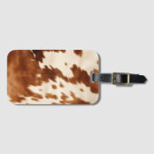 Western bruin crème Koeienhuid Bagagelabel (Voorkant (horizontaal))