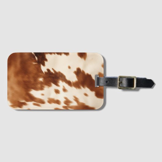 Western bruin crème Koeienhuid Bagagelabel (Voorkant (horizontaal))