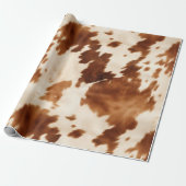 Western bruin crème Koeienhuid Cadeaupapier (Uitgerold)