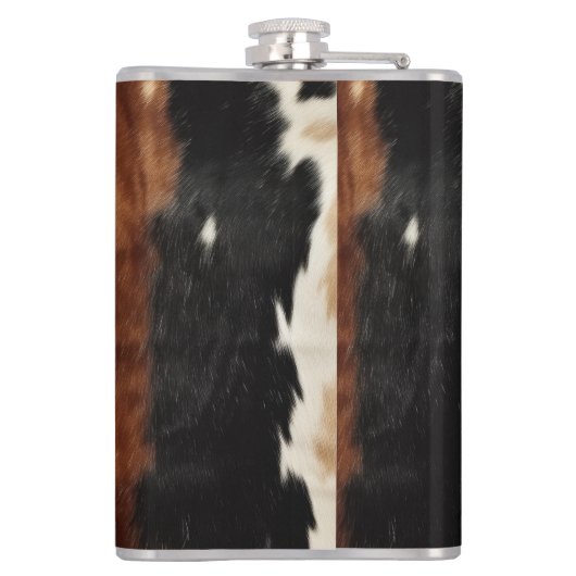 Western bruin crème Koeienhuid Dier Heupfles (Achterkant)