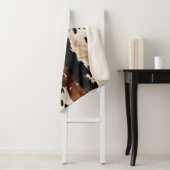 Western bruin crème Koeienhuid Dier Sherpa Deken (In situ)