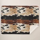 Western bruin crème Koeienhuid Dier Sherpa Deken (Voorkant (horizontaal))