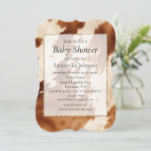 Western bruin crème Koeienhuid Dierenprint Kaart (Staand voorkant)