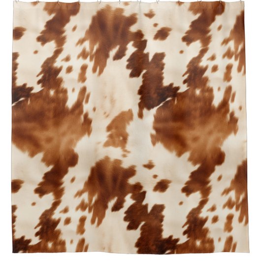 Western bruin crème Koeienhuid Douchegordijn (Voorkant)