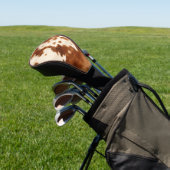 Western bruin crème Koeienhuid Golfheadcover (Insitu)