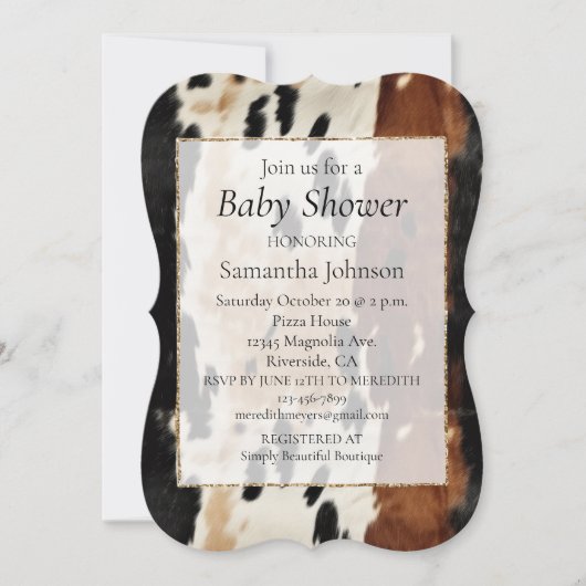 Western bruin crème Koeienhuid Kaart (Voorkant)