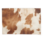 Western bruin crème Koeienhuid Kussensloop (Voorkant-Links)