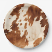 Western bruin crème Koeienhuid Papieren Bordje (Voorkant)