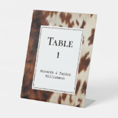 Western bruin crème Koeienhuid Reclamebord Met Voetstuk (Voorkant)