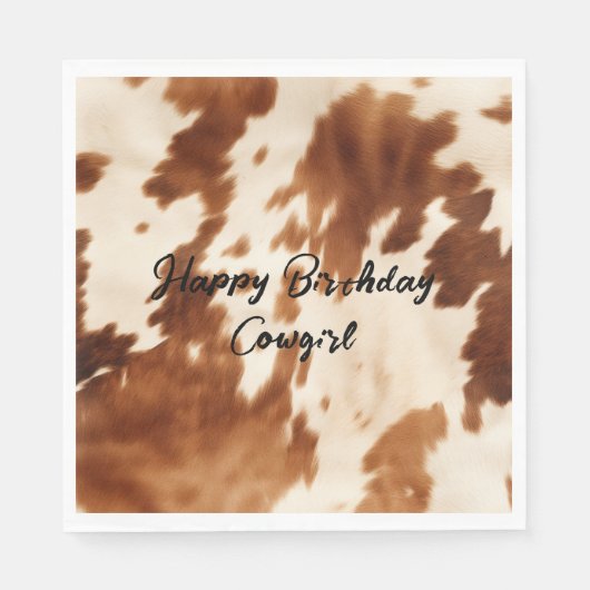 Western bruin crème Koeienhuid Servet (Voorkant)