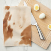 Western bruin crème Koeienhuid Theedoek (Quarter Fold)