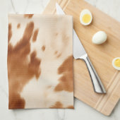Western bruin crème Koeienhuid Theedoek (Quarter Fold)
