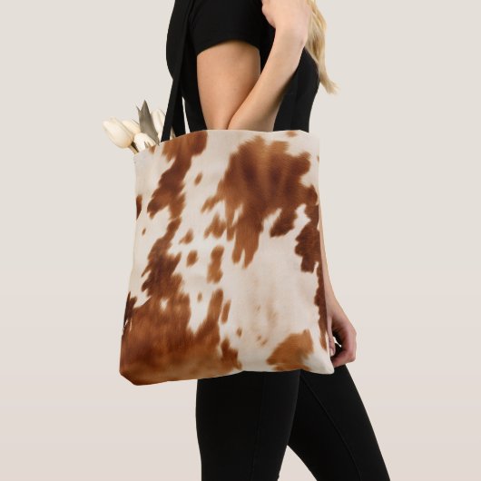 Western bruin crème Koeienhuid Tote Bag (Dichtbij)