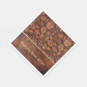 Western bruin faux lederen bloemig servet (Hoek)