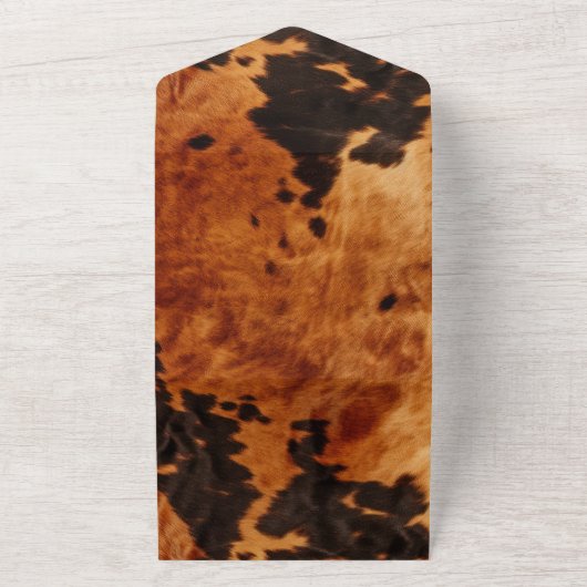 Western bruin Koeienhuid All In One Uitnodiging (Buitenkant)