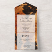 Western bruin Koeienhuid All In One Uitnodiging (Binnen)