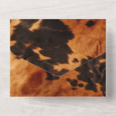 Western bruin Koeienhuid All In One Uitnodiging (Achterkant)