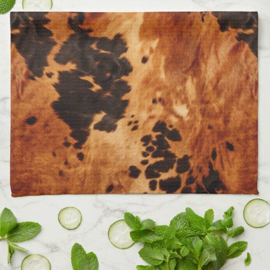 Western Bruin Koeienhuid Cowboy Cowgirl Theedoek (Gevouwen)