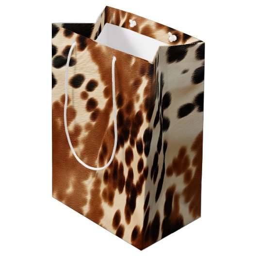 Western bruin Koeienhuid Medium Cadeauzakje (Achterkant Gekanteld)