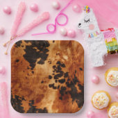 Western bruin Koeienhuid Papieren Bordje (Feest)