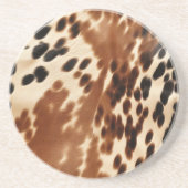 Western bruin Koeienhuid Zandsteen Onderzetter (Voorkant)