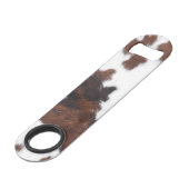Western bruin Koeienhuiden flesopener Sleutel Speed Flessenopener (Voorkant Gekanteld)