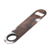 Western bruin Koeienhuiden flesopener Sleutel Speed Flessenopener (Achterkant Gekanteld)
