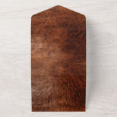 Western bruin lederen look cowgirl all in one uitnodiging (Buitenkant)