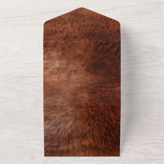 Western bruin lederen look cowgirl all in one uitnodiging (Buitenkant)