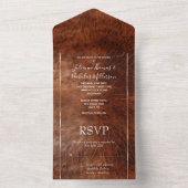 Western bruin lederen look cowgirl all in one uitnodiging (Binnen)