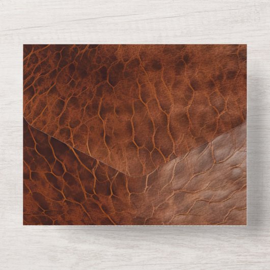 Western bruin lederen look cowgirl all in one uitnodiging (Achterkant)